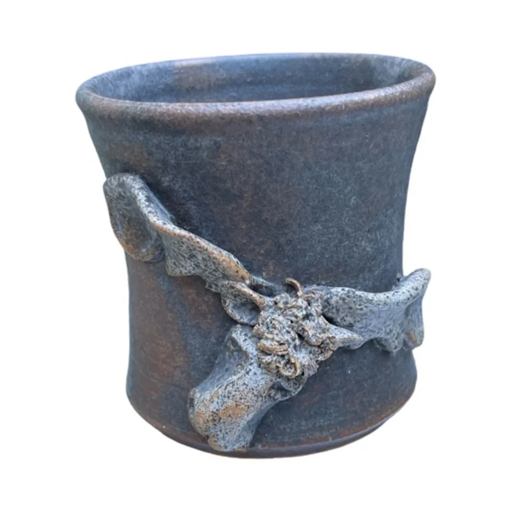 Sunbower Signed Moose Pottery Mug